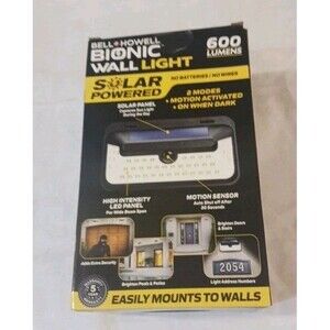 Bell + Howell Bionic Wall Light Outdoor Solar Powered 600 Lumen 2 Pack Motion